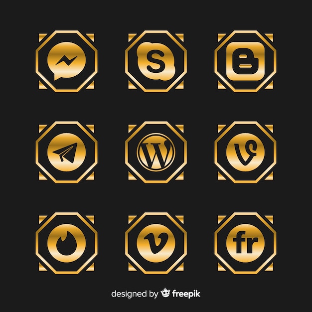 Free vector luxury social media logo collection