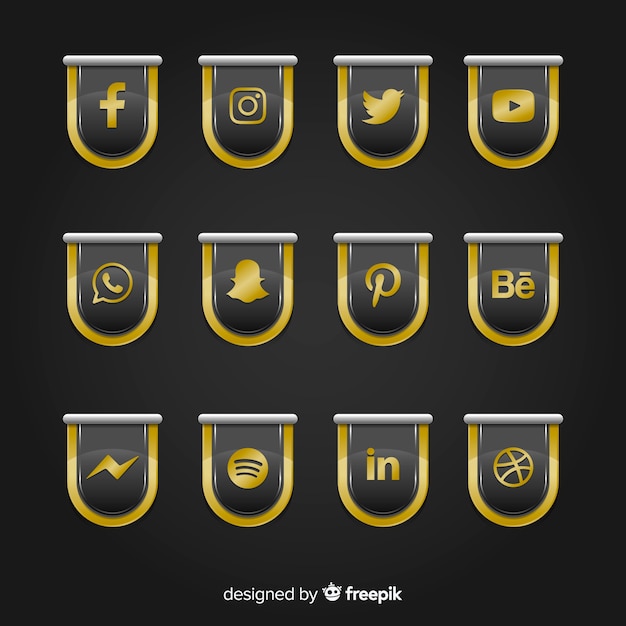 Free vector luxury social media logo collection