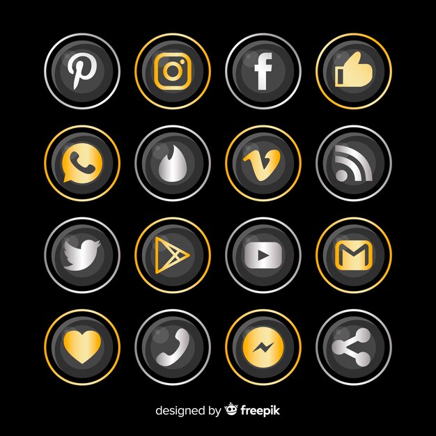 Роскошный набор логотипов в социальных сетях
