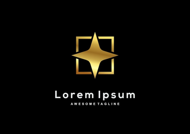 Free Vector luxury star gold color logo template