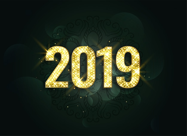 Free vector luxury style 2019 new year sparkles background