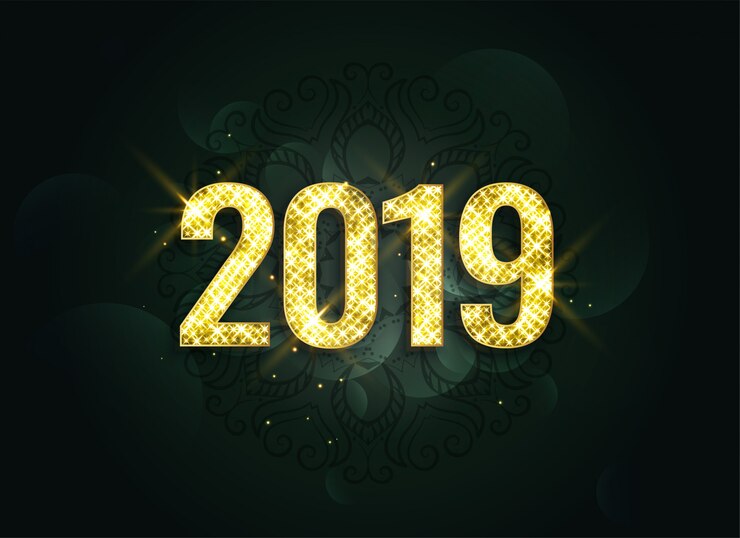 Free Vector luxury style 2019 new year sparkles background