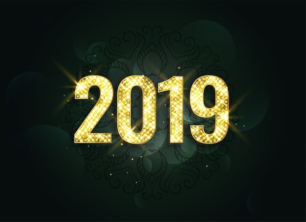 Luxury style 2019 new year sparkles background
