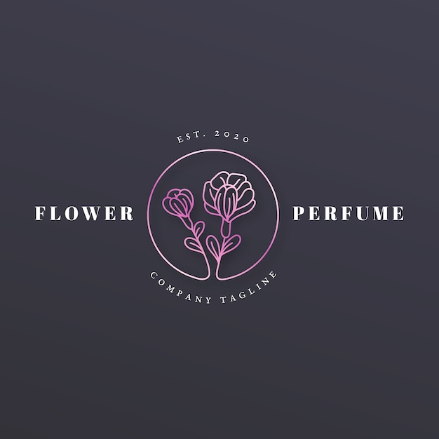 Free vector luxury style floral perfume logo