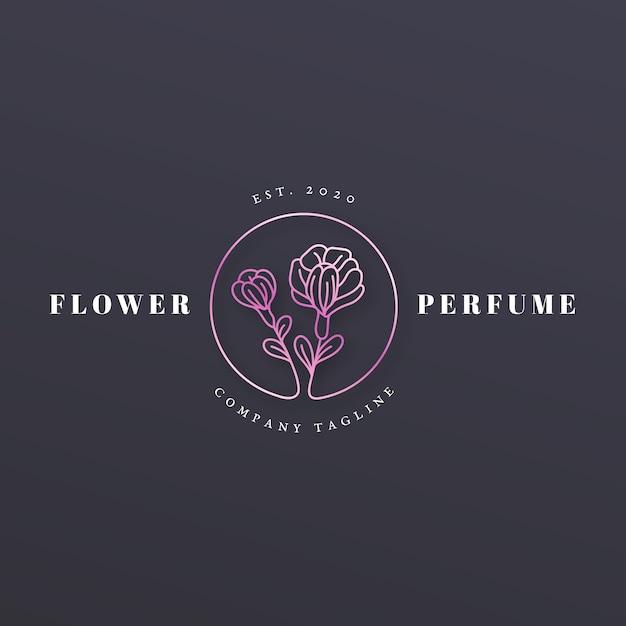 Luxury style floral perfume logo