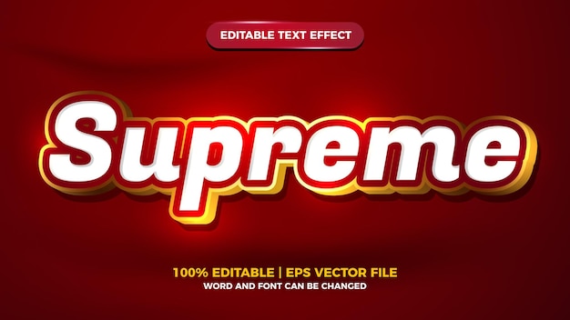 Luxury supreme editable text effect style template