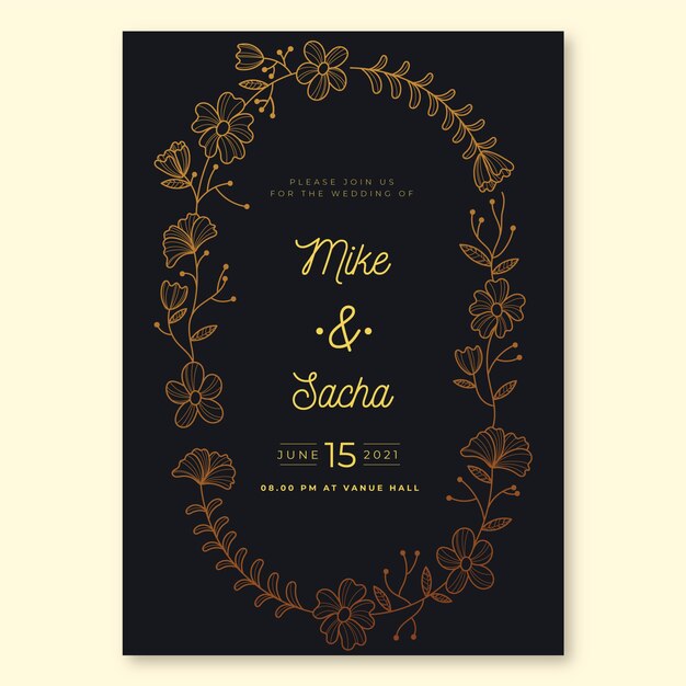 Luxury theme for wedding invitation template