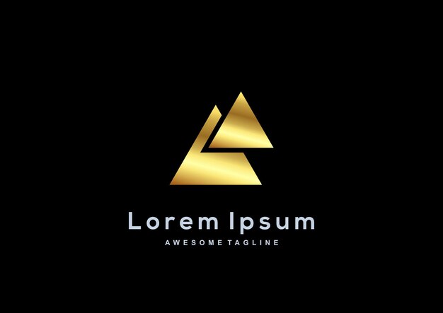 Luxury Triangle gold color logo template
