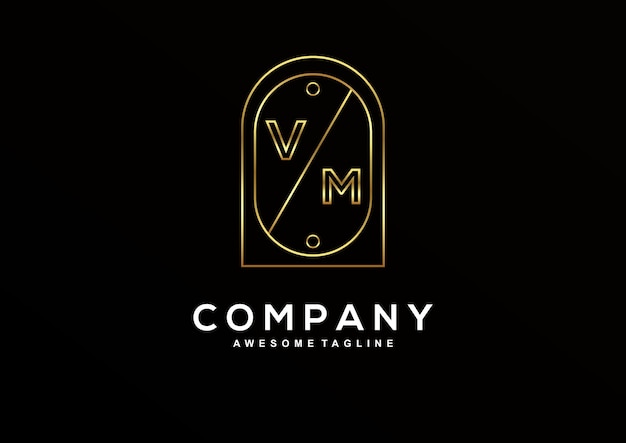 Free vector luxury v m logo design collection for branding corporate identity