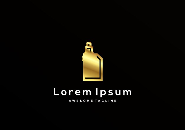 Luxury vape shop with gold color logo template