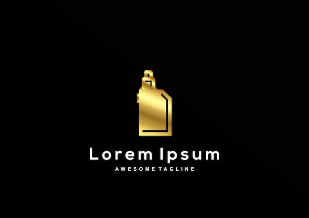Luxury vape shop with gold color logo template