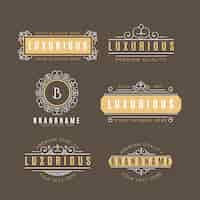 Free vector luxury vintage logo collection