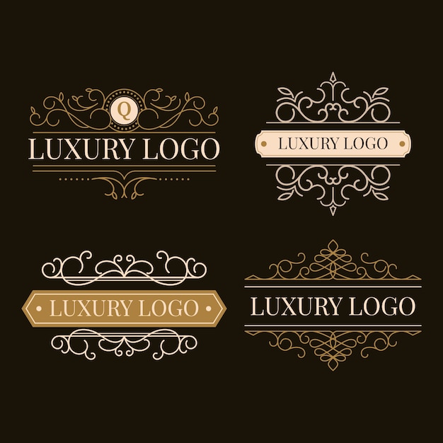 Vettore gratuito set logo vintage di lusso