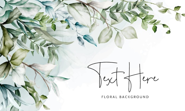 luxury watercolor leaves frame floral background