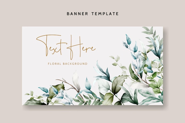 Free vector luxury watercolor leaves frame floral background