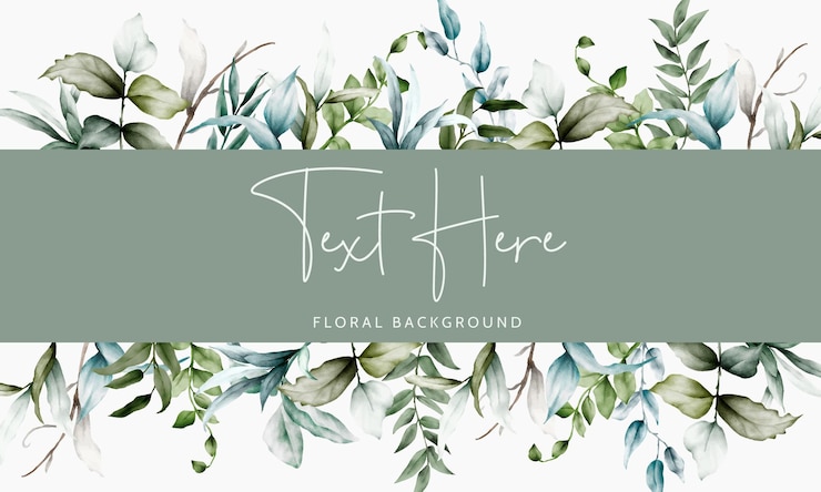 Free Vector luxury watercolor leaves frame floral background