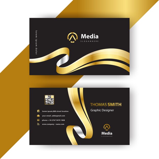 luxury wavy business card