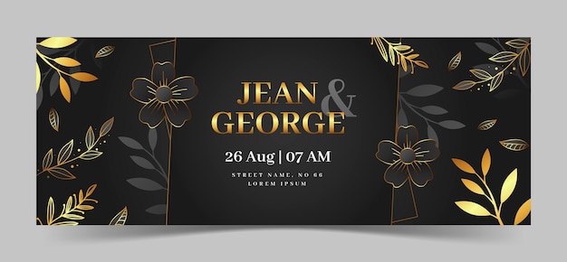 Free vector luxury wedding celebration facebook cover