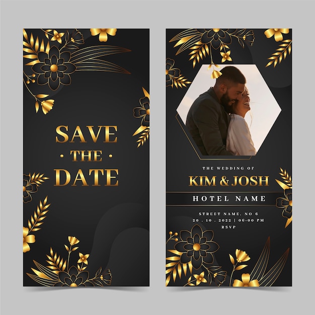 Free vector luxury wedding celebration vertical banner