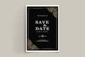 Free vector luxury wedding invitation card design set