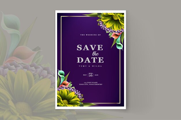 Luxury wedding invitation card design template