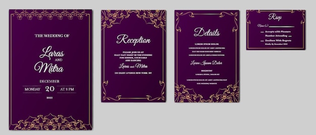 Luxury wedding invitation card set