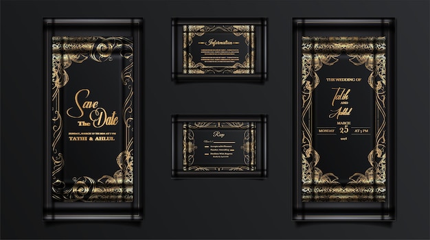 Luxury wedding invitation cards set