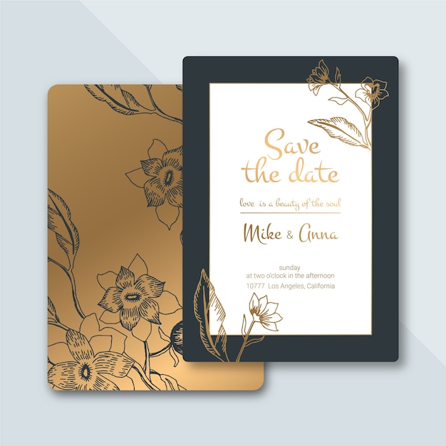 Luxury wedding invitation template concept