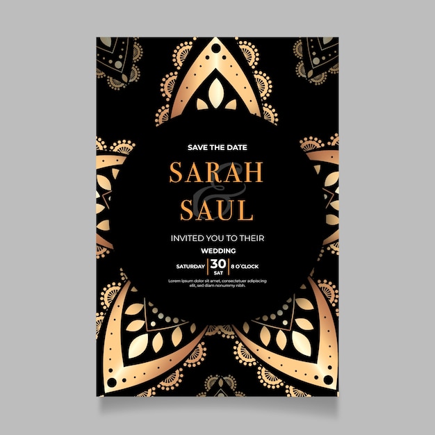 Luxury Wedding Invitation Template Design – Free Vector Download