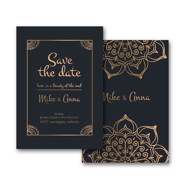 Luxury wedding invitation template style