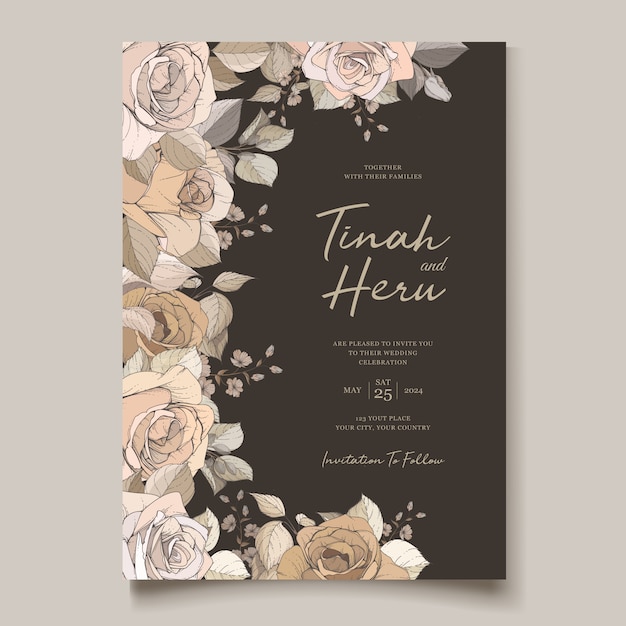 Free vector luxury wedding invitation template