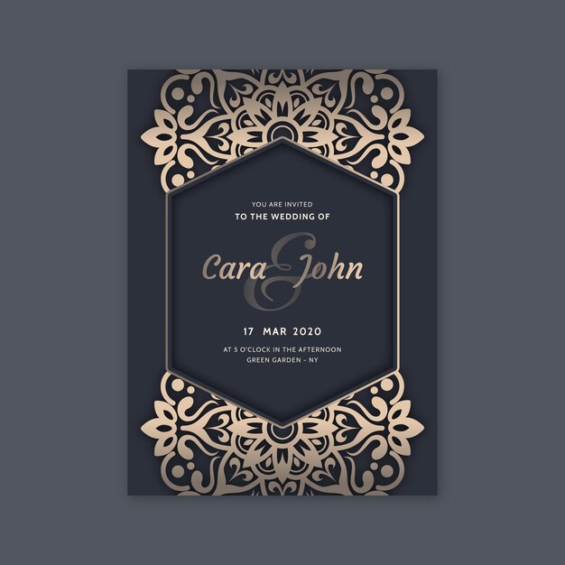 Luxury wedding invitation template