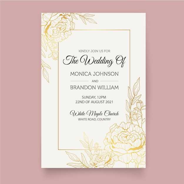 Luxury wedding invitation template