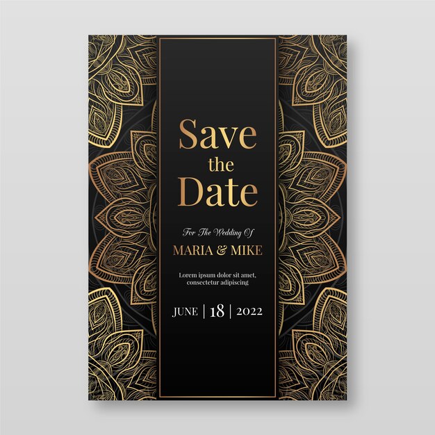 Luxury wedding invitation template