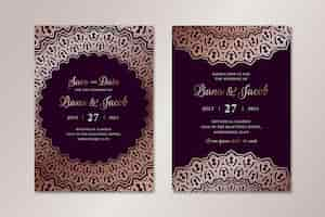 Free vector luxury wedding invitation template