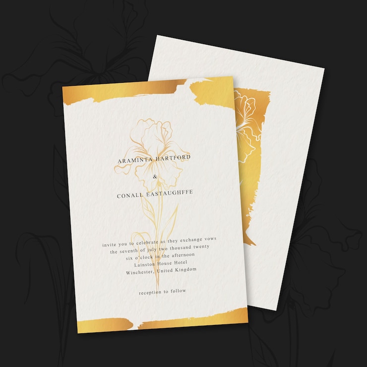 Free Vector luxury wedding invitation template