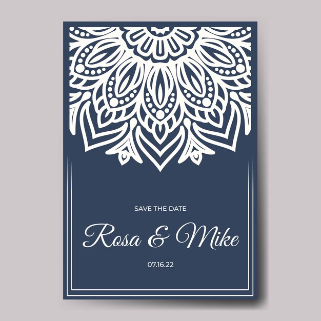 Luxury wedding invitation with mandala background