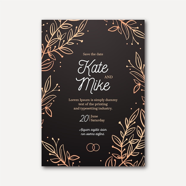 Free vector luxury wedding invitation