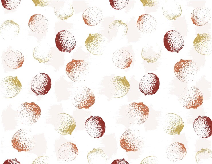 Free Vector lychee fruit pattern colorful vintage vector textures