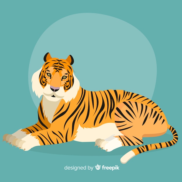 Free vector lying tiger background