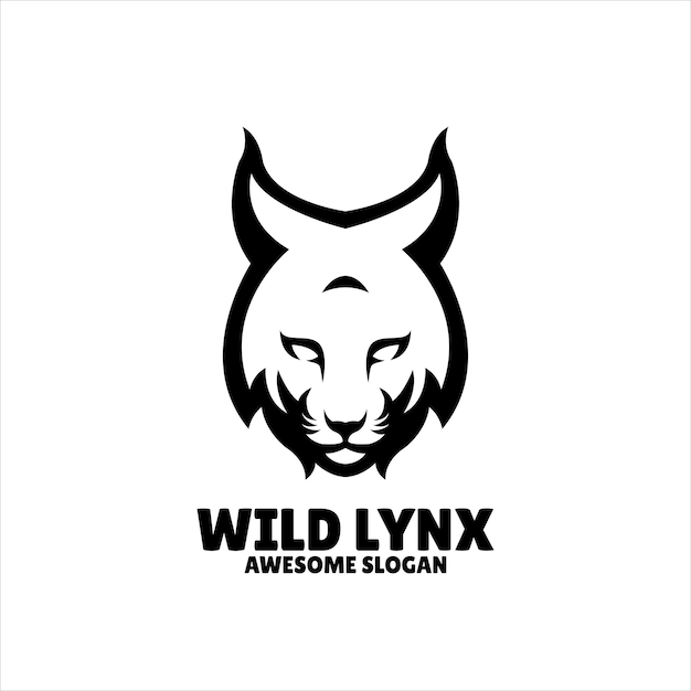 무료 벡터 lynx 간단한 마스코트 로고 디자인