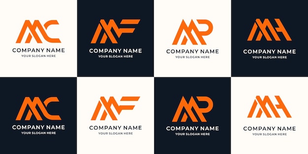 M c f p h monogram initial letter logo