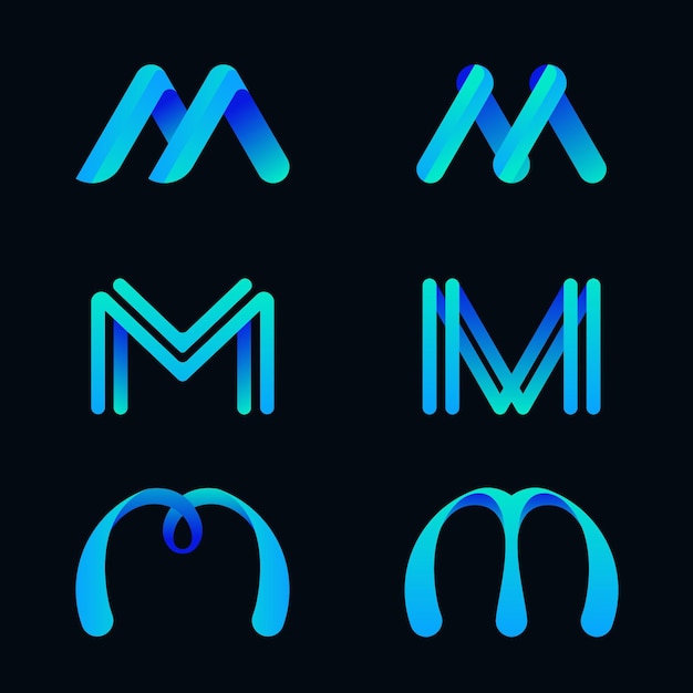 Free vector m logo collection