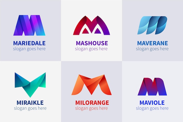 Free vector m logo collection