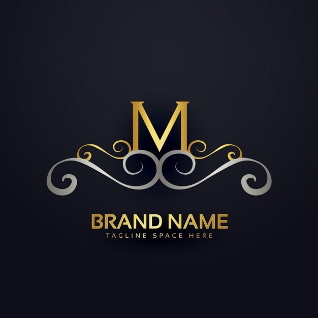 M logo with golden ornaments