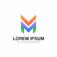 Free vector m and v gradient combination logo design