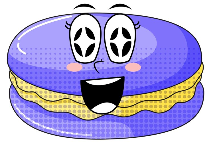 Free Vector macaron with happy face