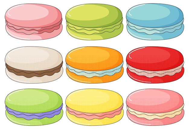 Macarons in nine flavors