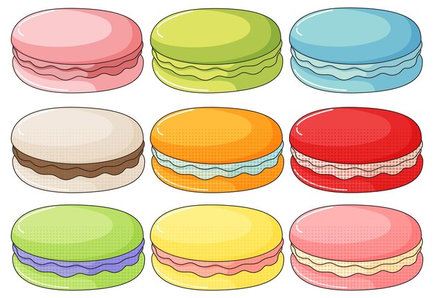 Macarons in nine flavors