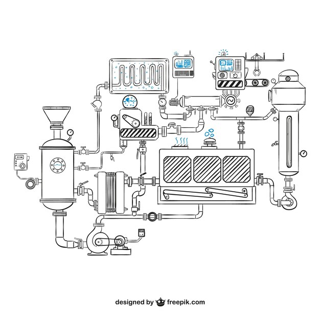 Machinery drawing vector